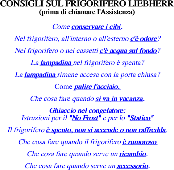 CONSIGLI SUL FRIGORIFERO LIEBHERR